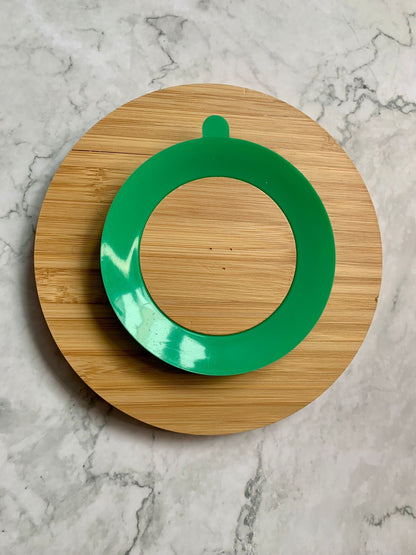 Personalised Engraved Round or Square Bamboo Plate with Suction Plate, Open Wide - Resplendent Aurora