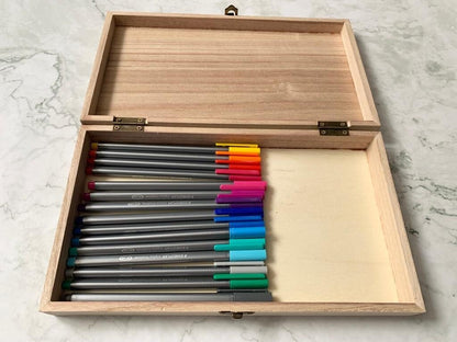 Personalised Engraved Wooden Art Box with Paintbrush and Palette - Resplendent Aurora