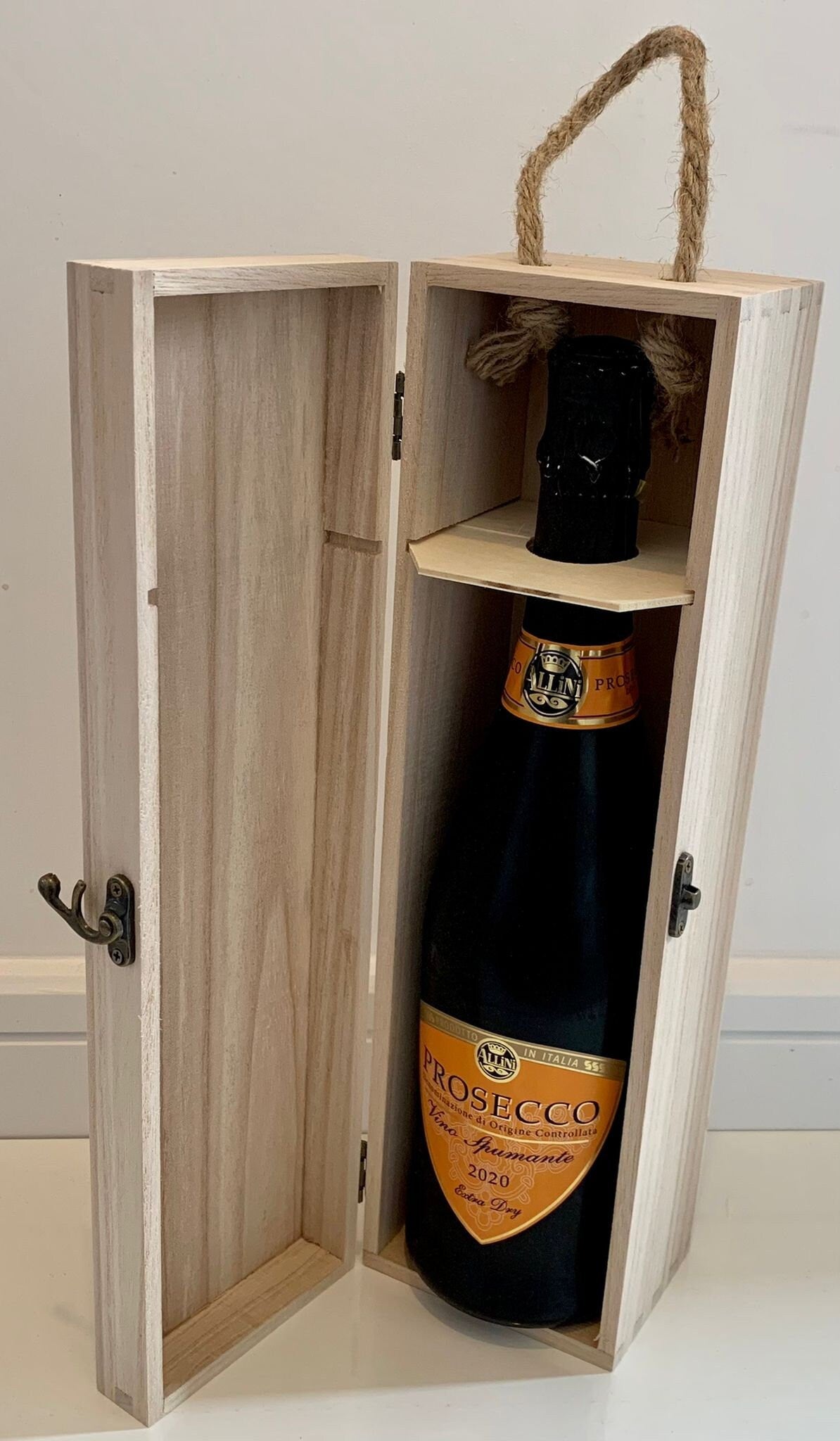 Personalised Engraved Wooden Wine Bottle Gift Box - Resplendent Aurora
