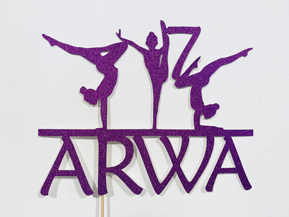 Resplendent Aurora | Personalised Gymnast Gymnastics Happy Birthday cake topper