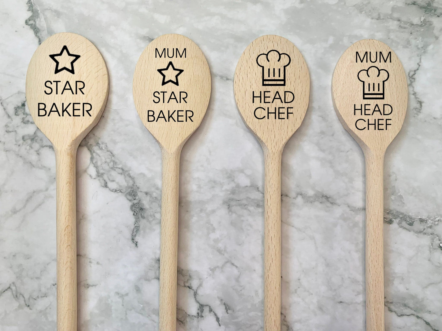 Personalised Head Chef Engraved 30cm 12inch Wooden Spoon - Resplendent Aurora