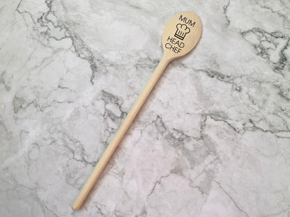 Personalised Head Chef Engraved 30cm 12inch Wooden Spoon - Resplendent Aurora