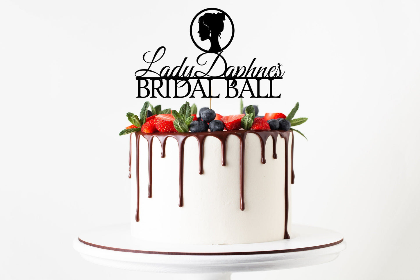 Resplendent Aurora | Personalised Lady Whistledown Bridal Ball Bridgerton Cake Topper