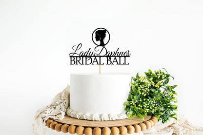 Resplendent Aurora | Personalised Lady Whistledown Bridal Ball Bridgerton Cake Topper