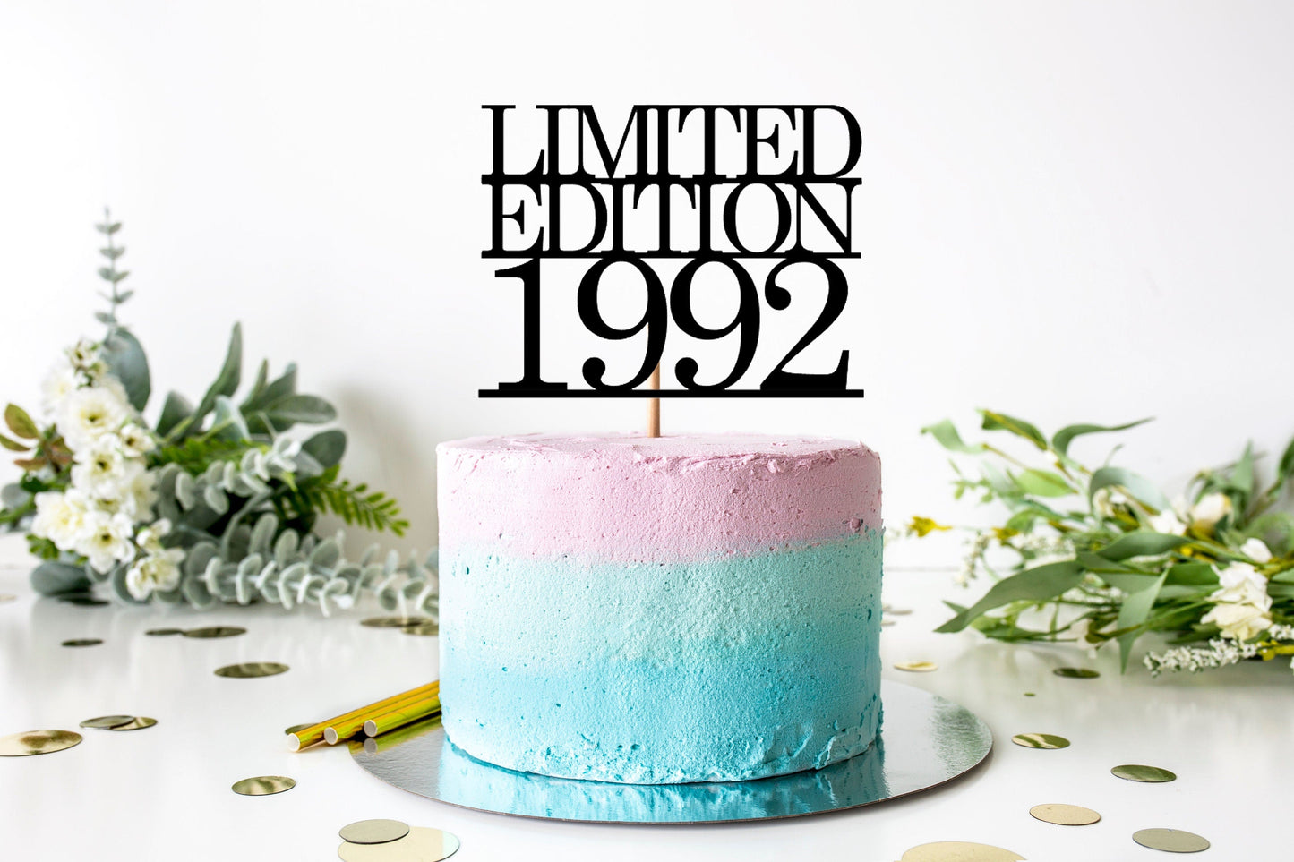 Resplendent Aurora | Personalised Limited Edition 1992 Thirty 30th happy birthday cake topper