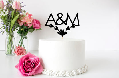 Resplendent Aurora | Personalised Monogram Initials Cake Topper