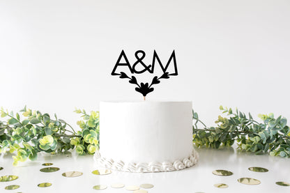 Resplendent Aurora | Personalised Monogram Initials Cake Topper