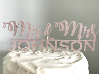 Resplendent Aurora | Personalised Mr & Mrs wedding cake topper