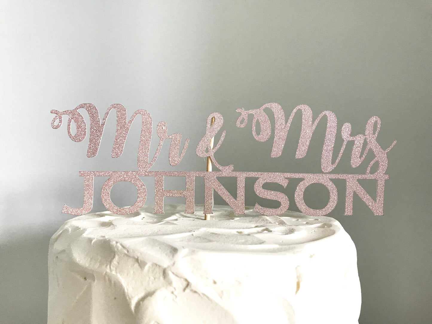 Resplendent Aurora | Personalised Mr & Mrs wedding cake topper