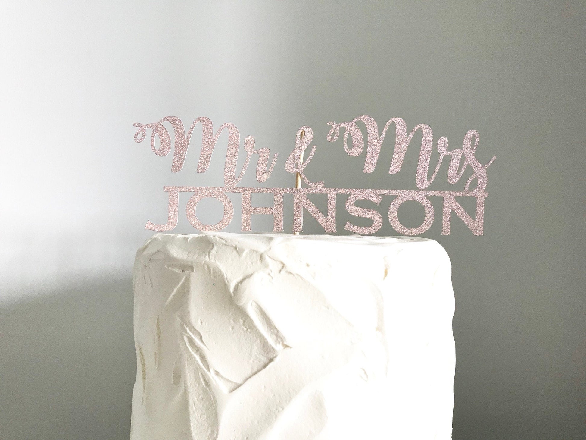 Resplendent Aurora | Personalised Mr & Mrs wedding cake topper