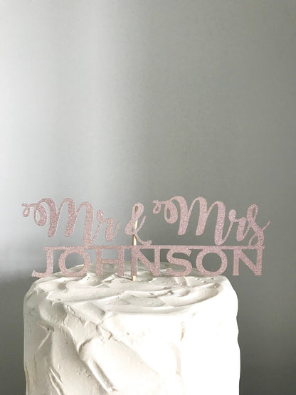 Resplendent Aurora | Personalised Mr & Mrs wedding cake topper