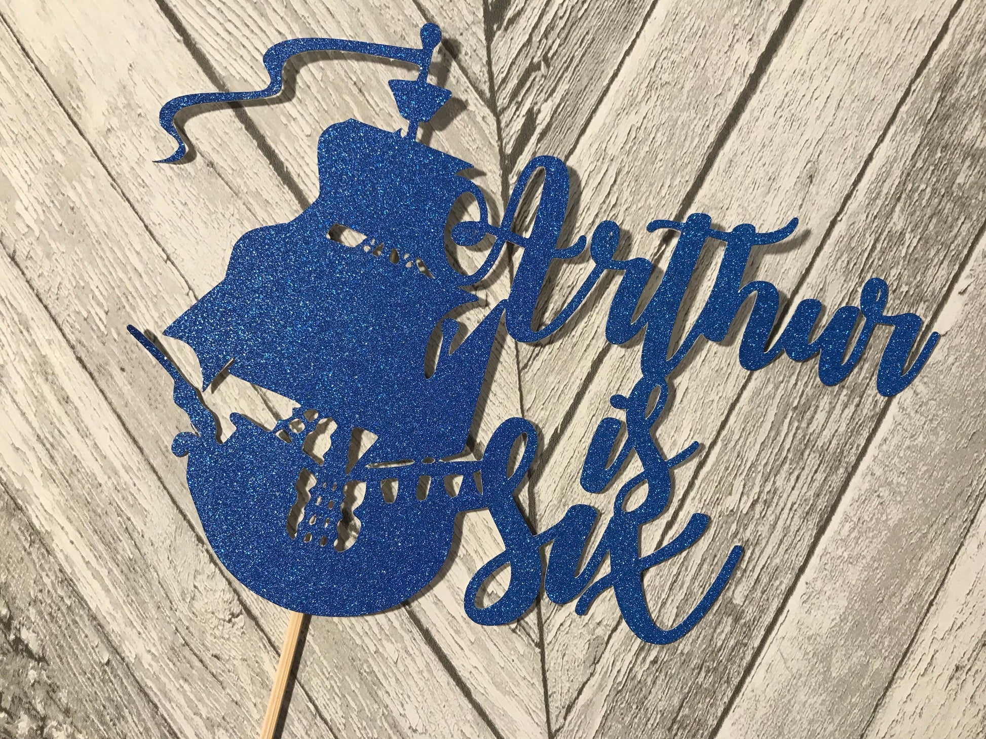 Resplendent Aurora | Personalised Pirate Ship birthday cake topper