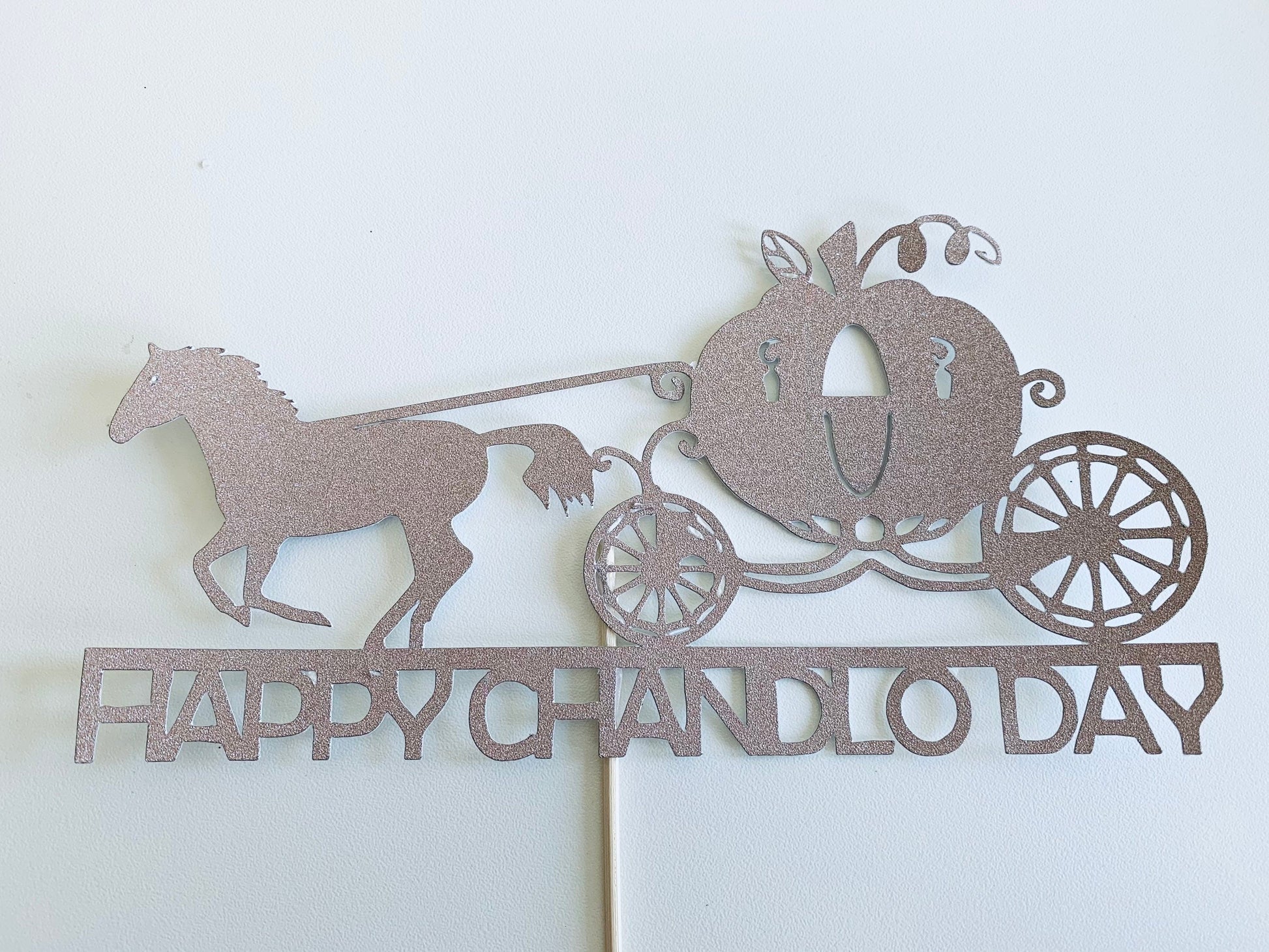 Resplendent Aurora | Personalised Princess Carriage Happy Birthday cake topper