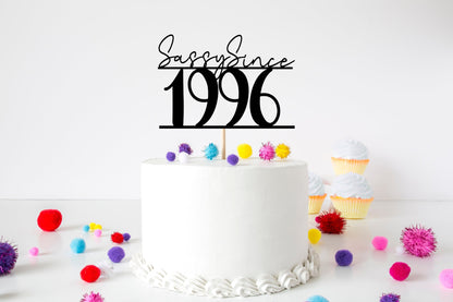 Resplendent Aurora | Personalised Sassy Since Year birthday cake topper