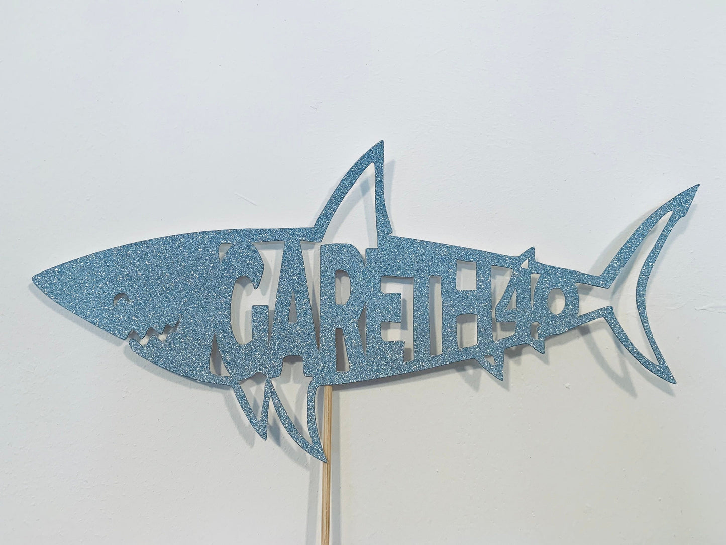 Resplendent Aurora | Personalised Shark Happy Birthday Cake Topper