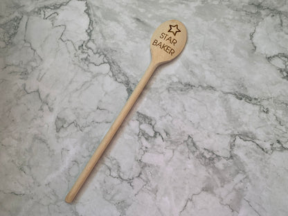 Resplendent Aurora | Personalised Star Baker Engraved 30cm 12inch Wooden Spoon