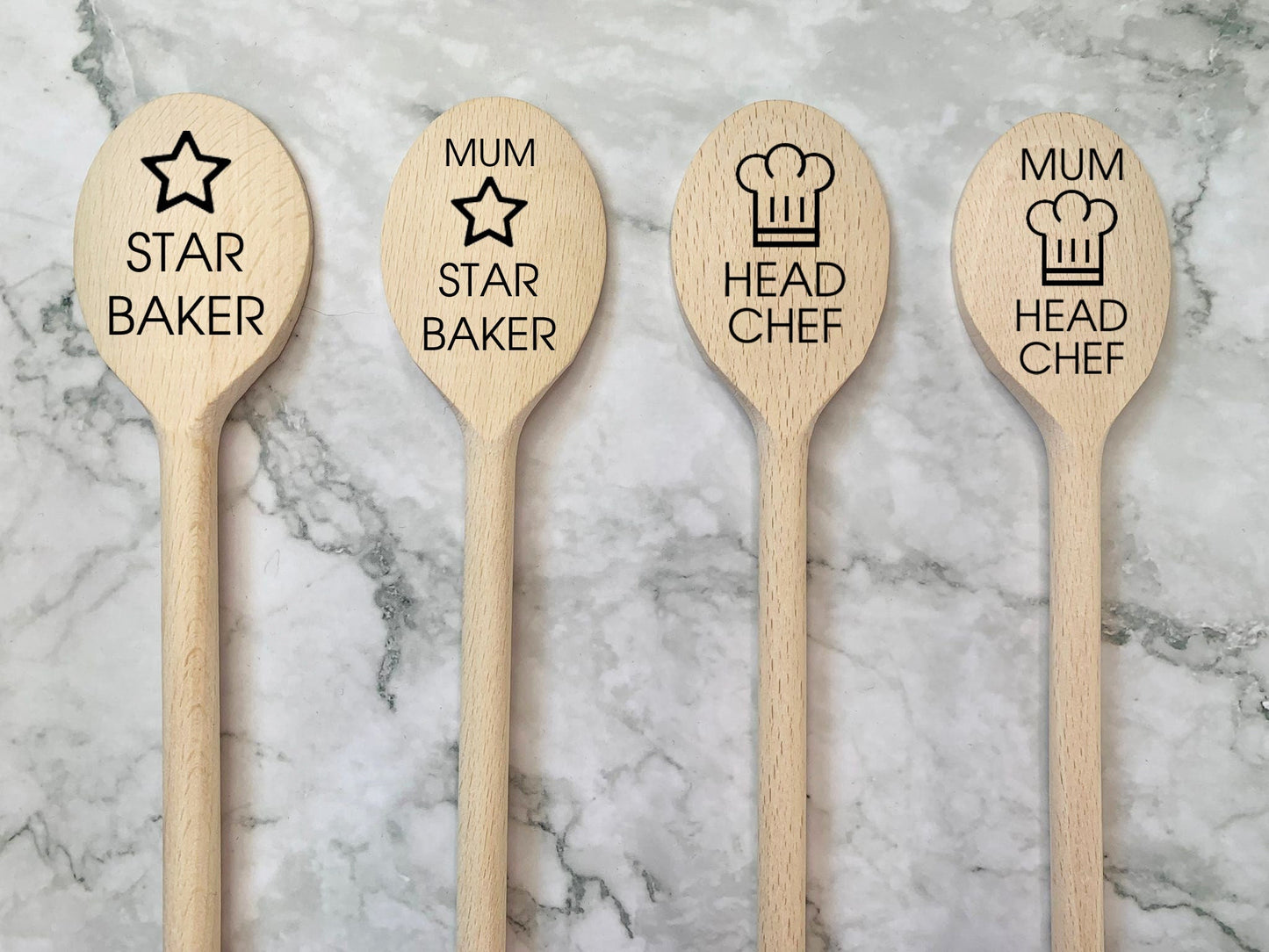 Resplendent Aurora | Personalised Star Baker Engraved 30cm 12inch Wooden Spoon