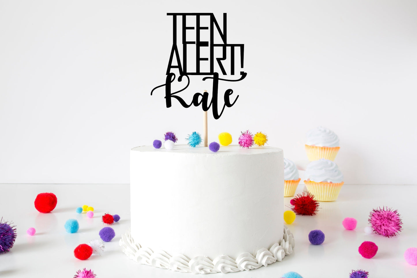 Resplendent Aurora | Personalised Teenager Alert Happy Birthday Cake Topper