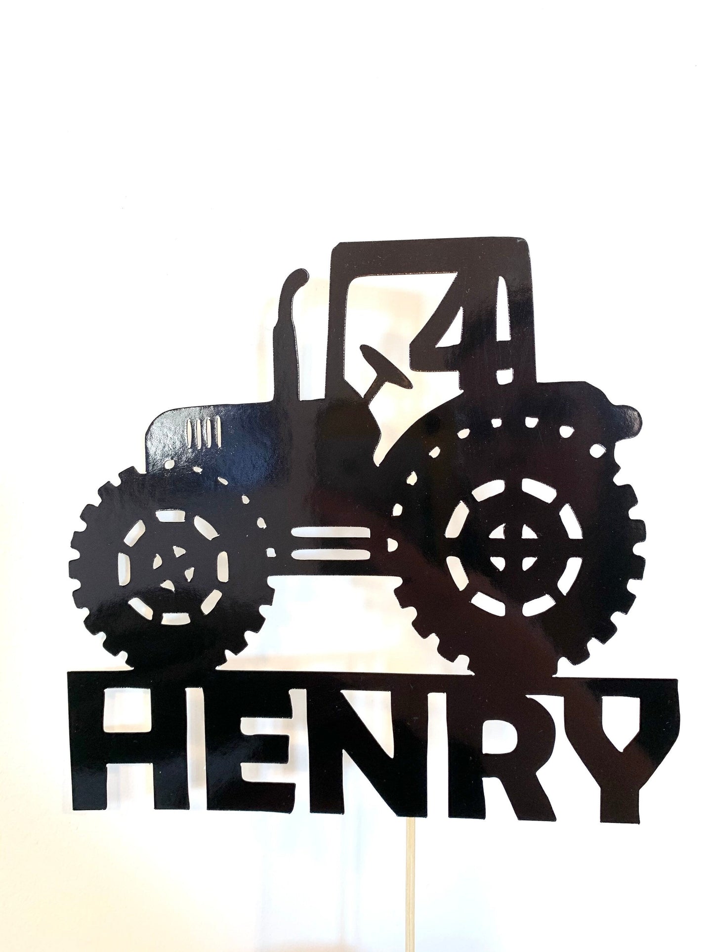 Resplendent Aurora | Personalised Tractor Happy Birthday cake topper