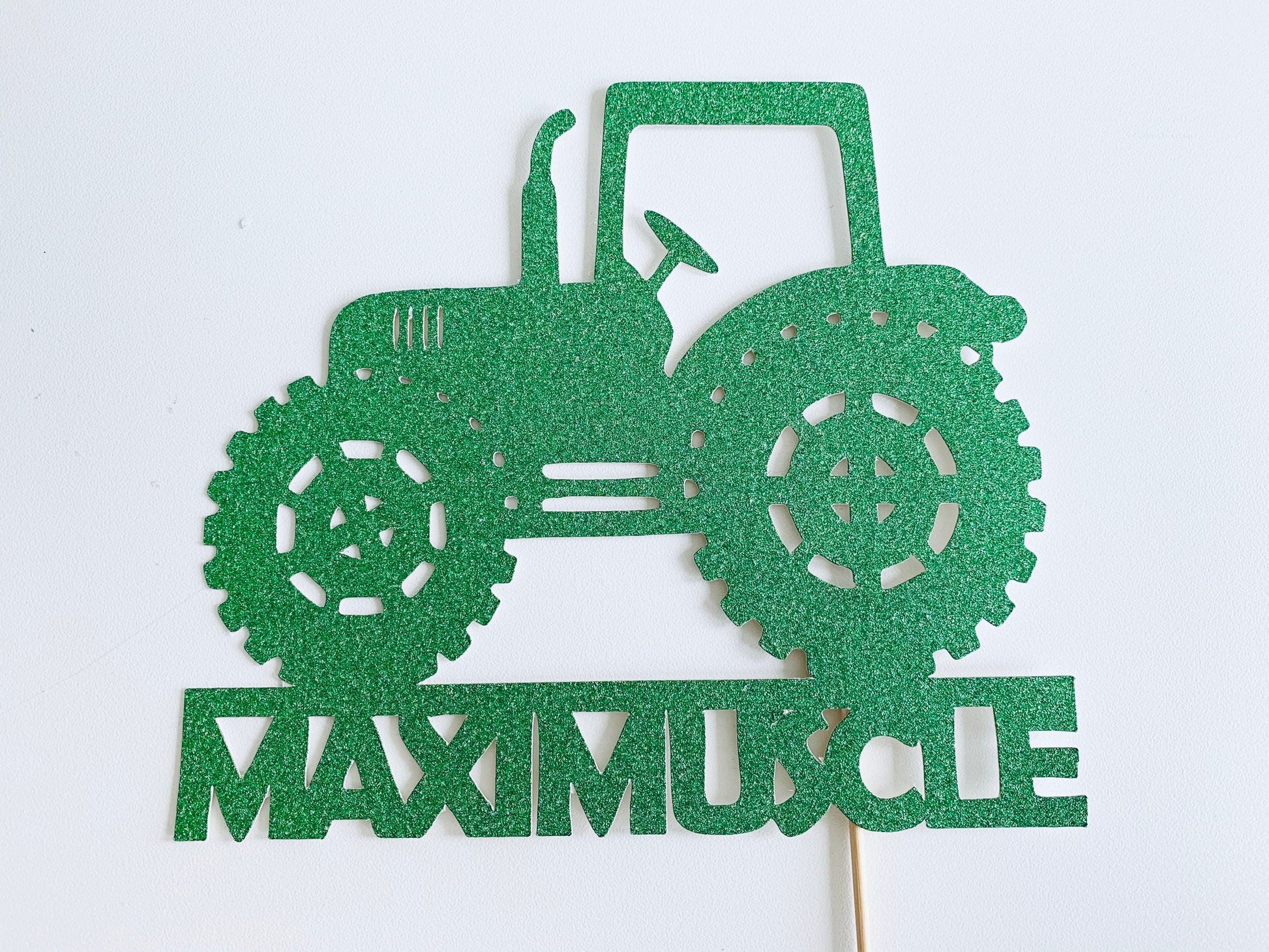 Resplendent Aurora | Personalised Tractor Happy Birthday cake topper