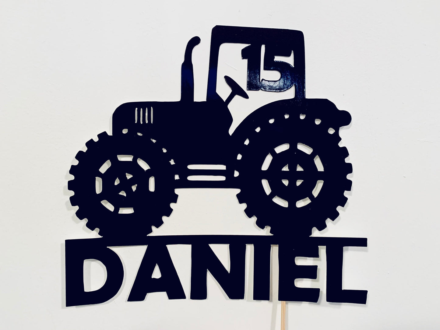 Resplendent Aurora | Personalised Tractor Happy Birthday cake topper