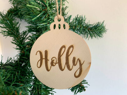 Resplendent Aurora | Personalised Wooden Christmas Bauble