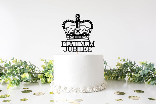 Resplendent Aurora | Platinum Jubilee 70th Anniversary Queen Crown tea party cake topper