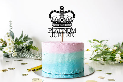 Resplendent Aurora | Platinum Jubilee 70th Anniversary Queen Crown tea party cake topper