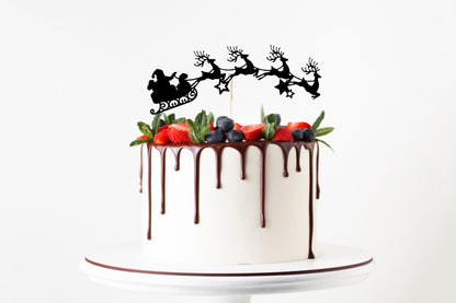 Resplendent Aurora | Santa Sleigh Christmas cake topper