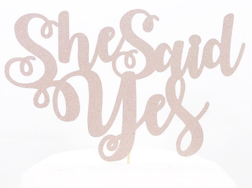 Resplendent Aurora | She said Yes Wedding Cake Topper