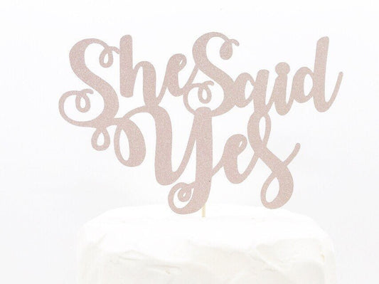 Resplendent Aurora | She said Yes Wedding Cake Topper