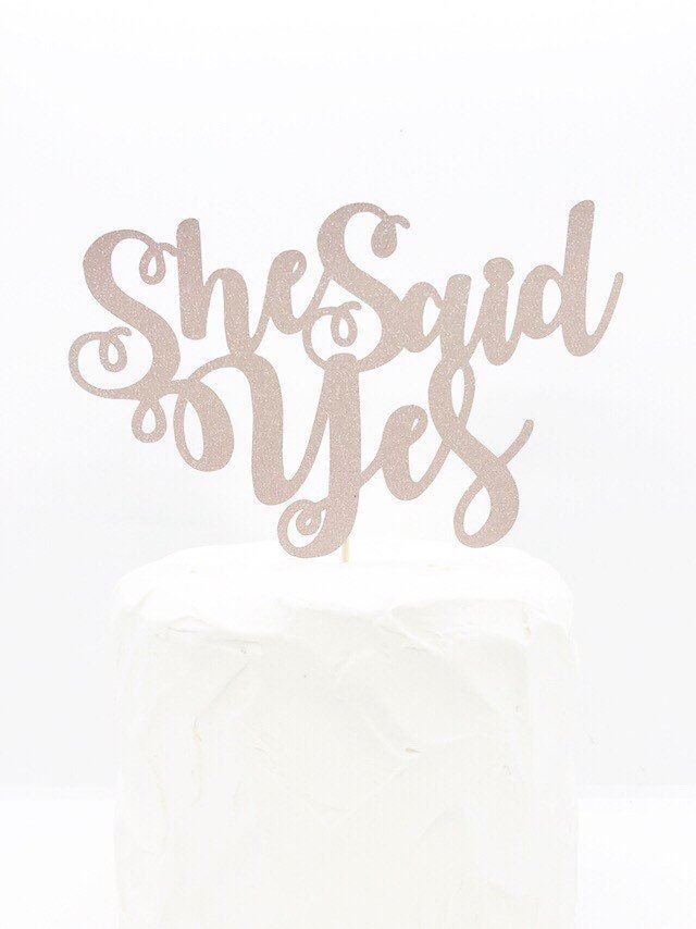 Resplendent Aurora | She said Yes Wedding Cake Topper