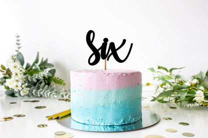 Resplendent Aurora | Six Age Sixth 6th Birthday Cake Topper