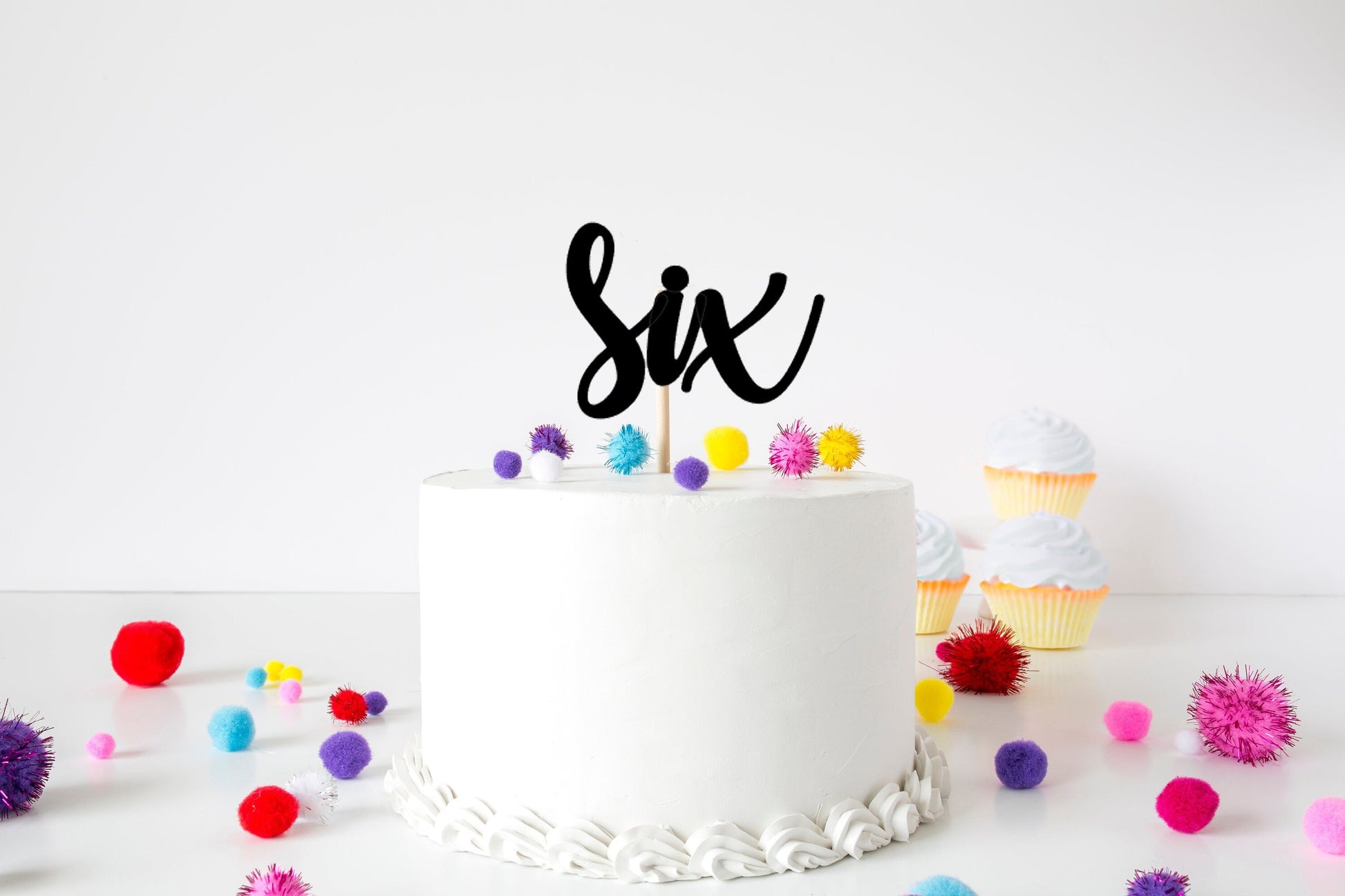 Resplendent Aurora | Six Age Sixth 6th Birthday Cake Topper