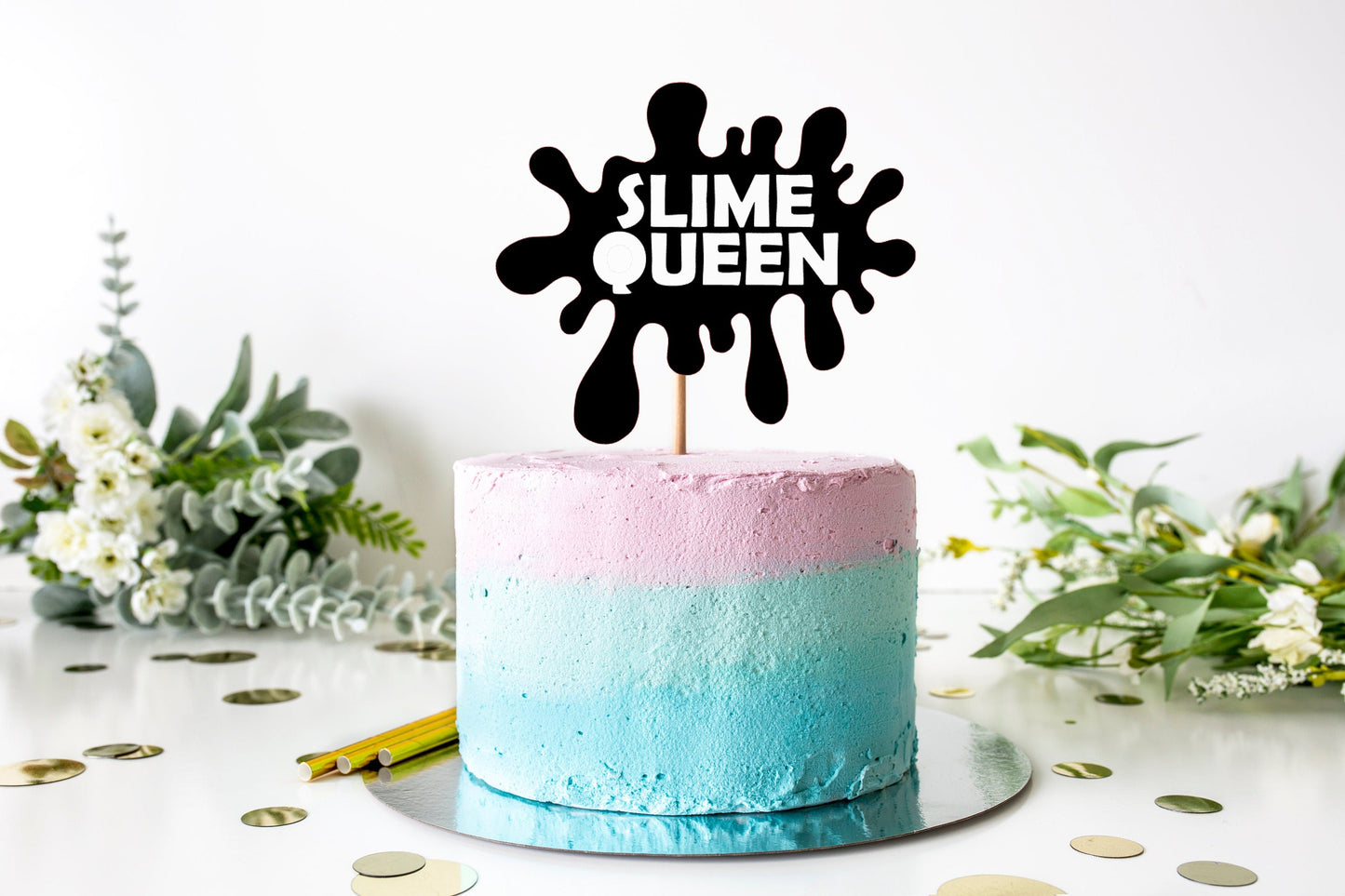 Resplendent Aurora | Slime Queen Happy Birthday cake topper