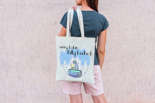 Sorry but i'm Fully Booked Bookworm Tote Bag - Resplendent Aurora