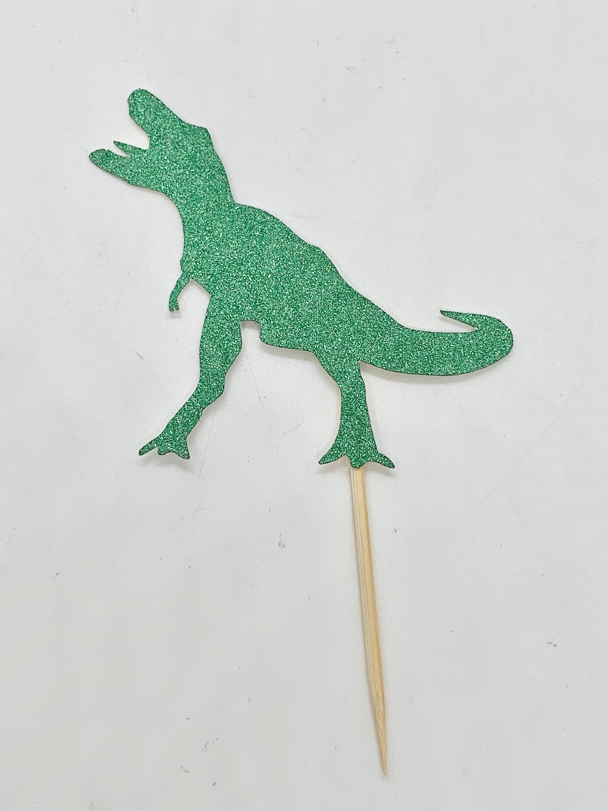 Resplendent Aurora | T-Rex Dinosaur Cupcake Cake Toppers, 12 Pack