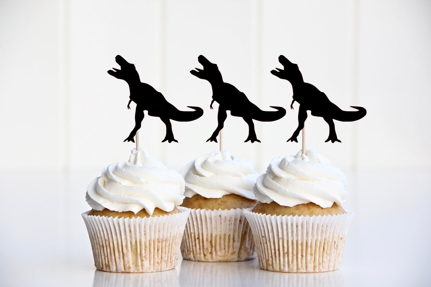 Resplendent Aurora | T-Rex Dinosaur Cupcake Cake Toppers, 12 Pack