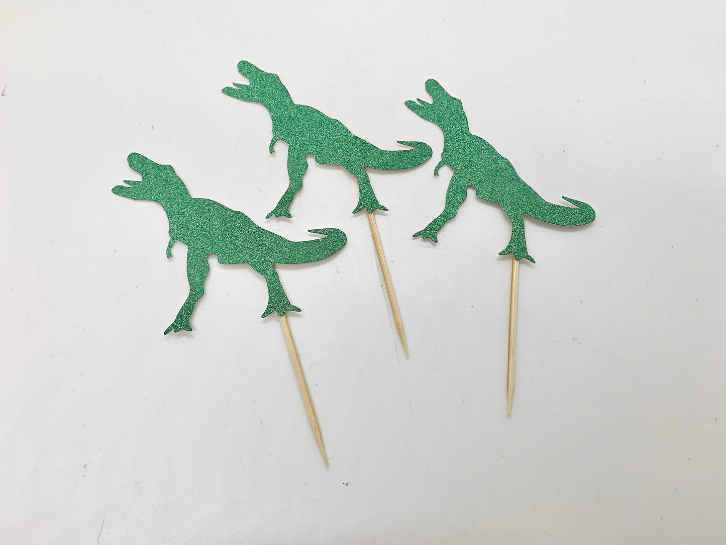 Resplendent Aurora | T-Rex Dinosaur Cupcake Cake Toppers, 12 Pack