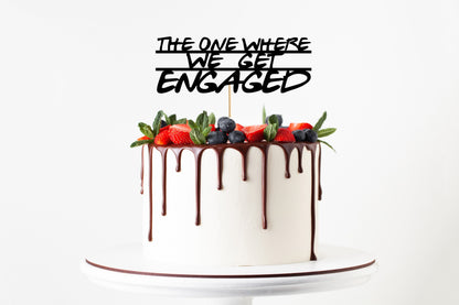 Resplendent Aurora | The One Where We Get Engaged Engagement Cake Topper