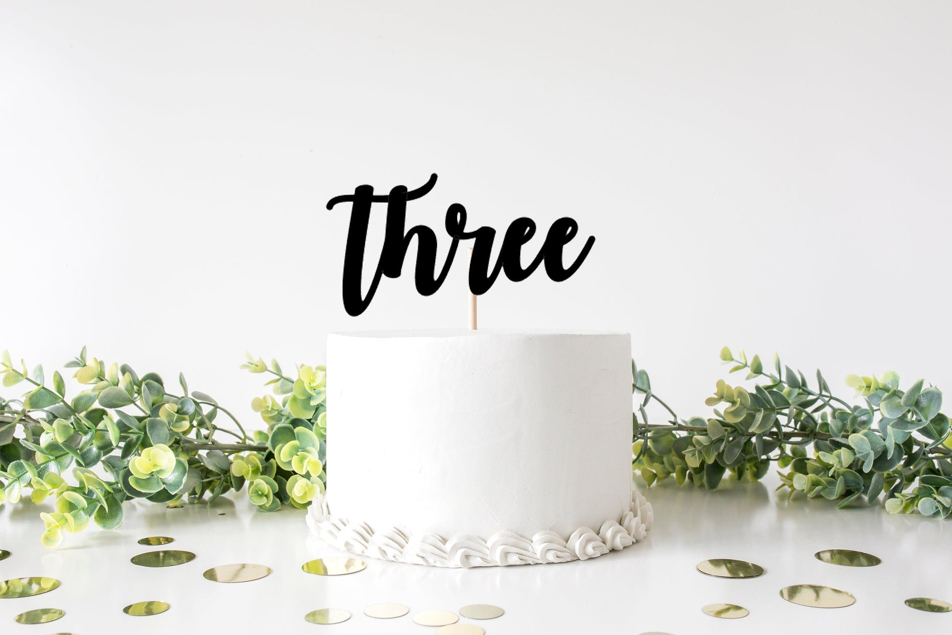 Resplendent Aurora | Three Age Third 3rd Birthday Cake Topper