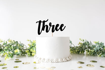 Resplendent Aurora | Three Age Third 3rd Birthday Cake Topper