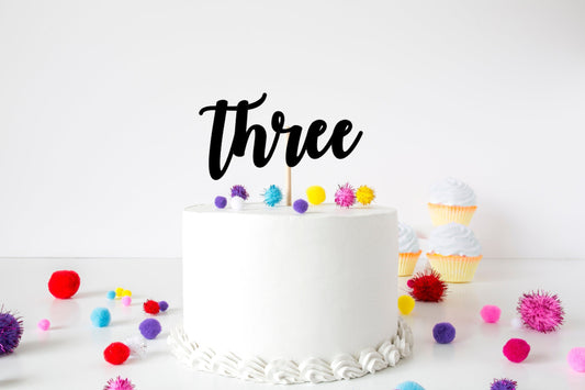 Resplendent Aurora | Three Age Third 3rd Birthday Cake Topper