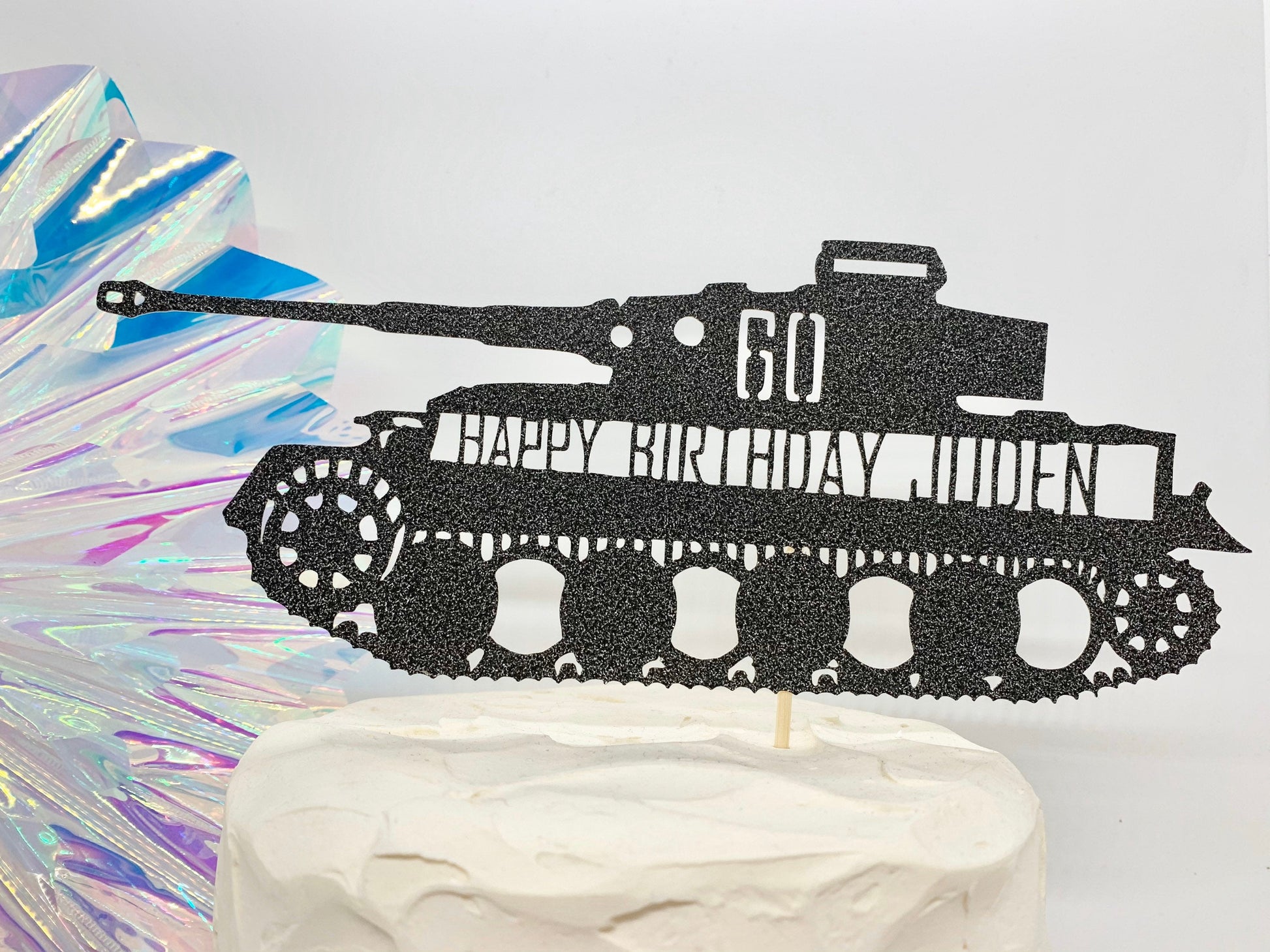 Resplendent Aurora | Tiger Tank birthday cake topper