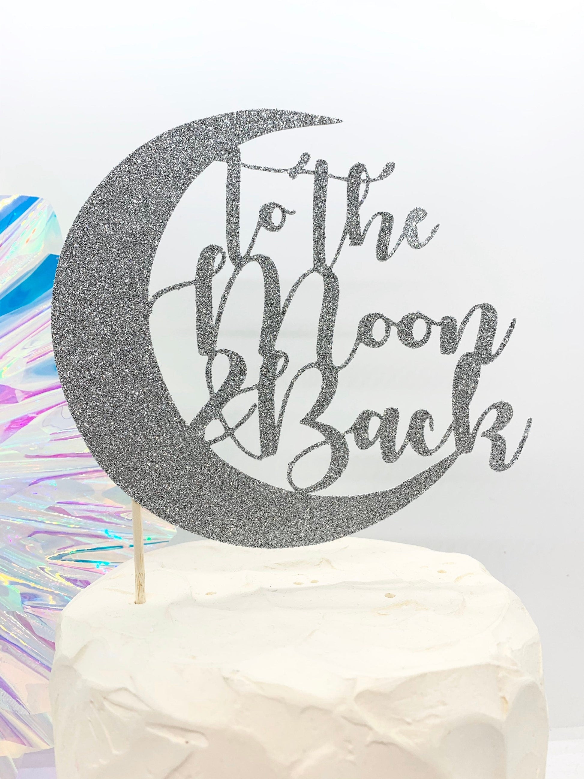 Resplendent Aurora | To the Moon and Back Wedding Cake Topper