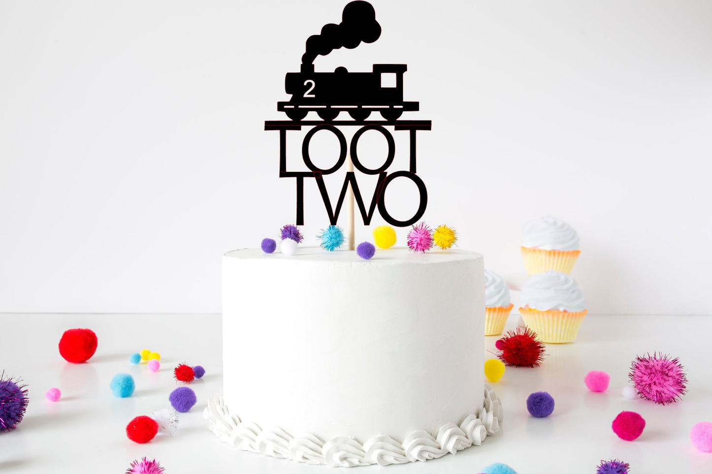 Resplendent Aurora | Toot Two Train 2nd Second Birthday Cake Topper