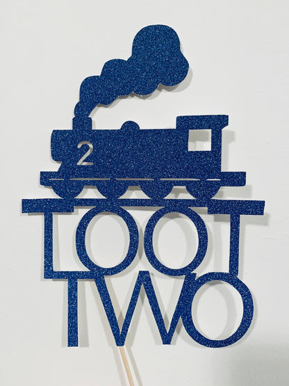 Resplendent Aurora | Toot Two Train 2nd Second Birthday Cake Topper