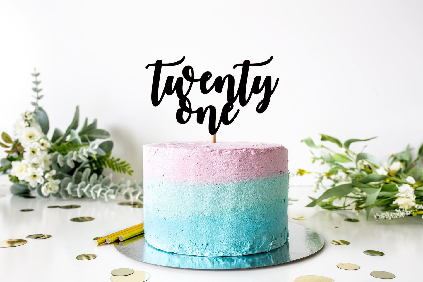 Resplendent Aurora | Twenty One Age Birthday Cake Topper