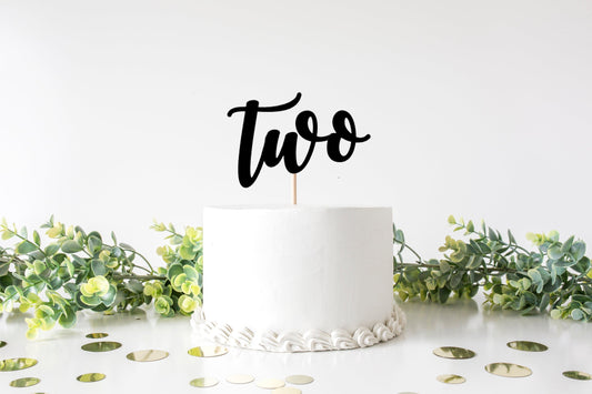 Resplendent Aurora | Two Age Second 2nd Birthday Cake Topper