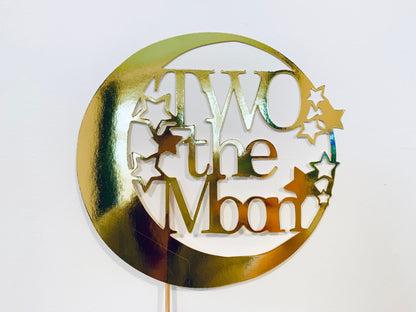 Resplendent Aurora | Two the Moon 2nd Second Birthday Cake Topper